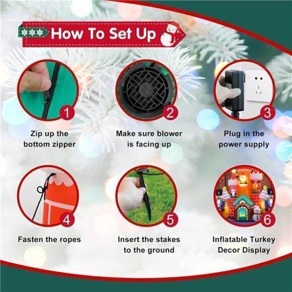 11Ft Christmas Inflatables Castle Blow Up Decorations Outdoor Santa Led Lights - Picture 3 of 6